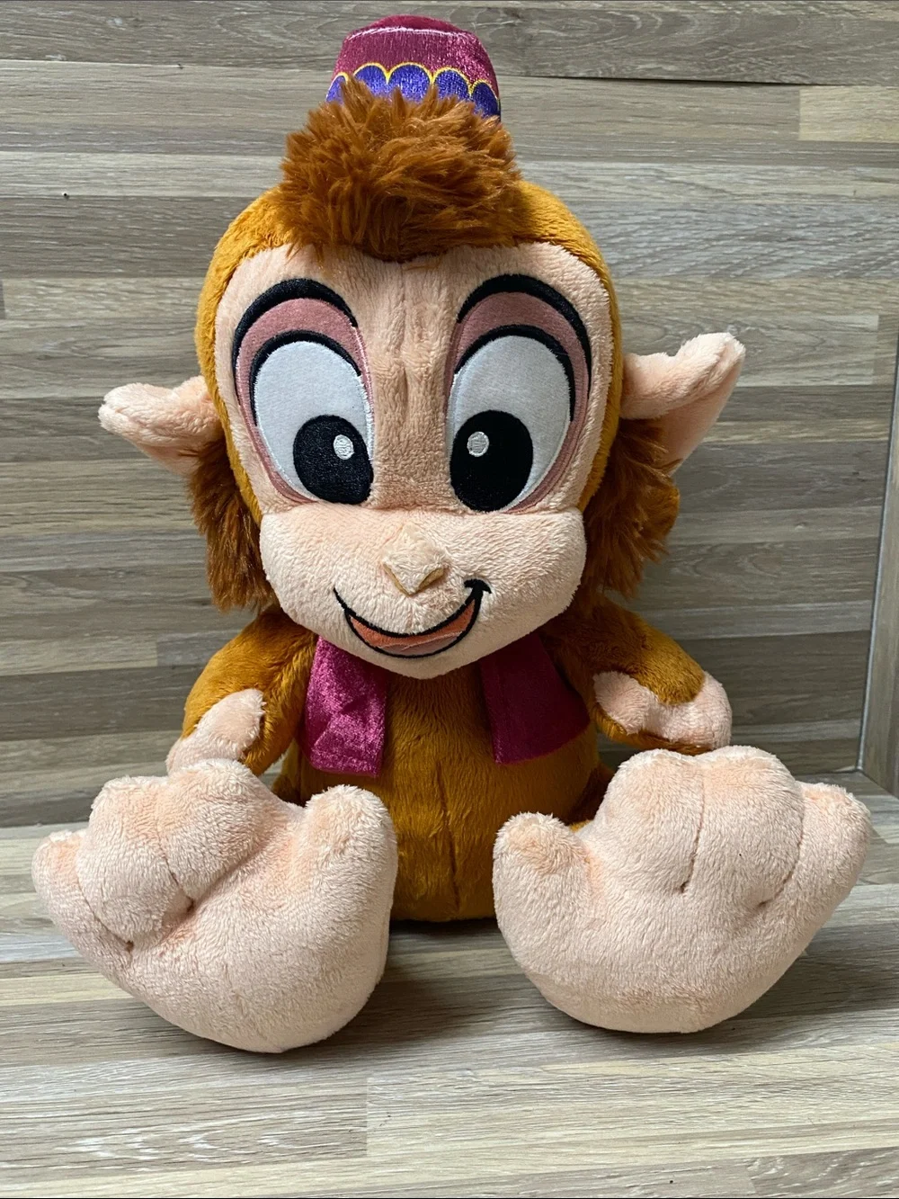 Disney Plush Abu Monkey in Brown with Pink and Purple Accentsy baby Abu Disney
